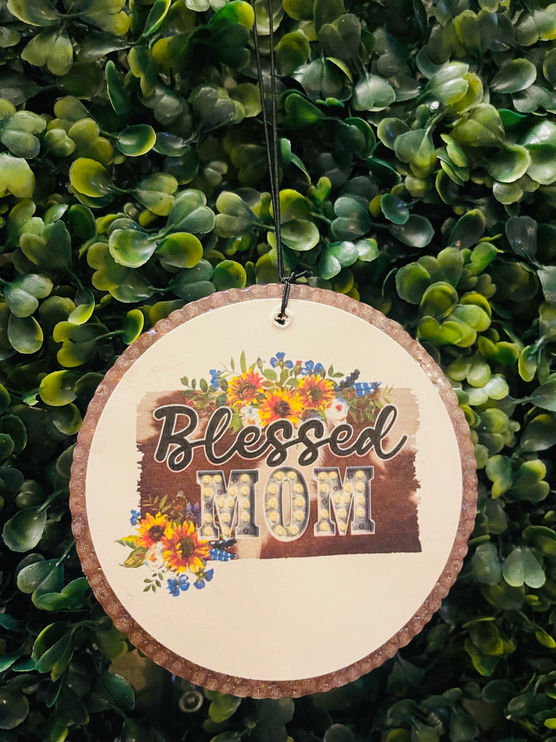 Blessed Mom Car Freshie- Scent Back Porch Mystery